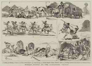 Nubisk sport på Alexandra Palace af Alfred Chantrey Corbould